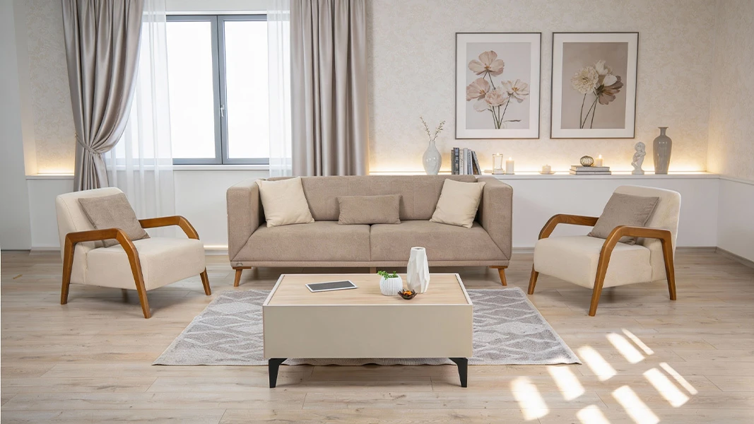 Karina Divan Dəsti (Krem)-1