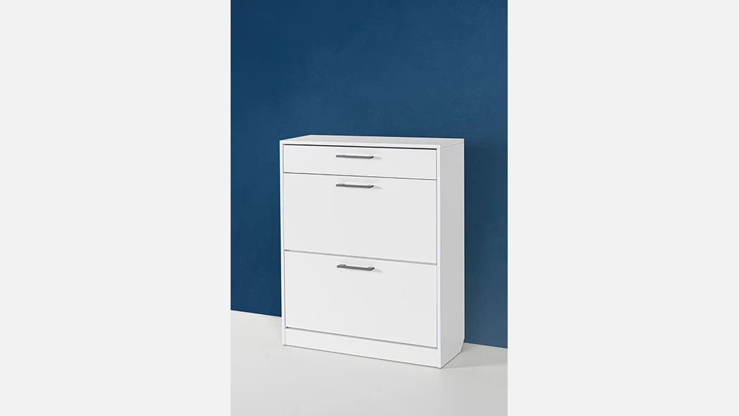 Dual Shoe cabinet (White)-1