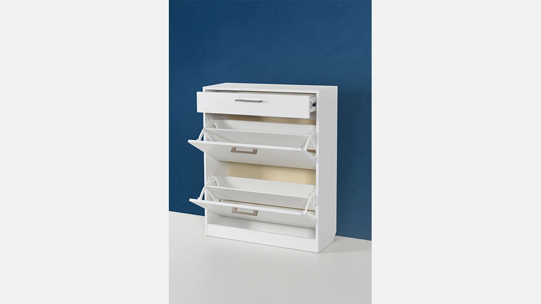 Dual Shoe cabinet (White)-2