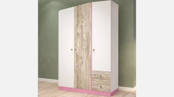 Stil 3 Qapılı Dolab (Çəhrayı)-1