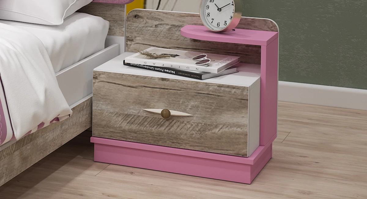 Stil Nightstand (Pink)-1