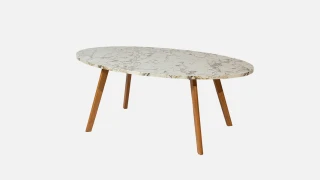 Ella Mərmər Jurnal Masa (Ağ)